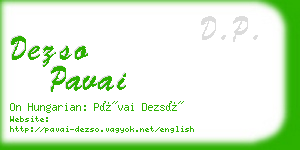 dezso pavai business card